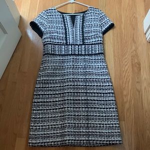 Sara Campbell black and pink tweed dress